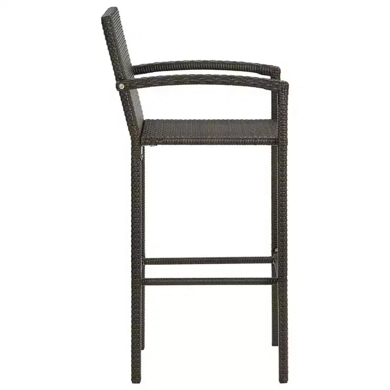 vidaXL Ensemble de bar de jardin en résine tressée marron, acier enduit de poudre Taille M