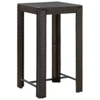 vidaXL Ensemble de bar de jardin en résine tressée marron, acier enduit de poudre Taille M