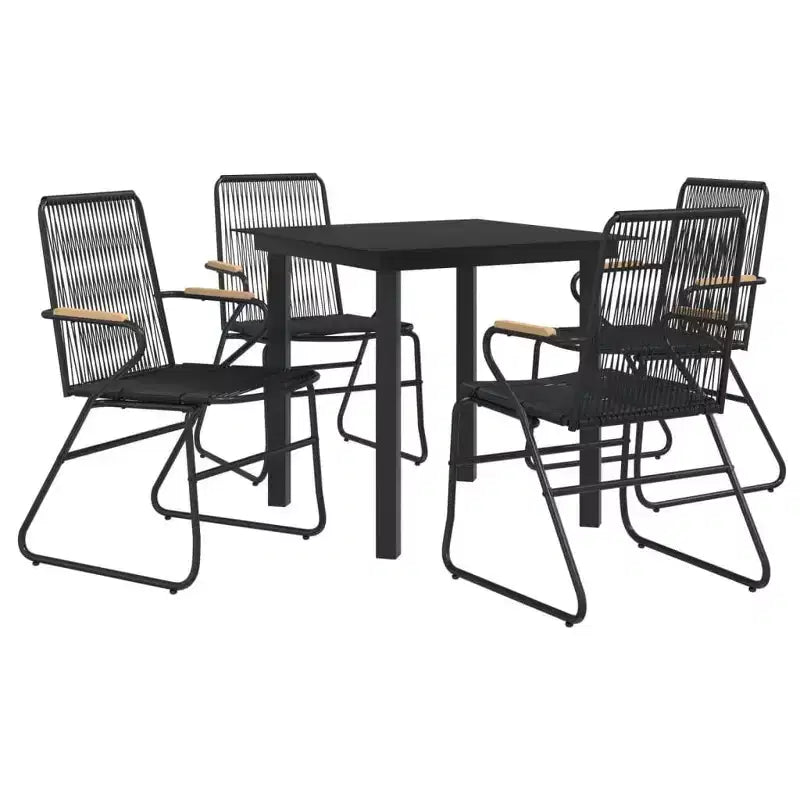 vidaXL Set da pranzo da giardino in polyrattan nero Sedute medie numerose