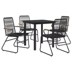 vidaXL Set da pranzo da giardino in polyrattan nero Sedute medie numerose