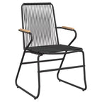 vidaXL Set da pranzo da giardino in polyrattan nero Sedute medie numerose