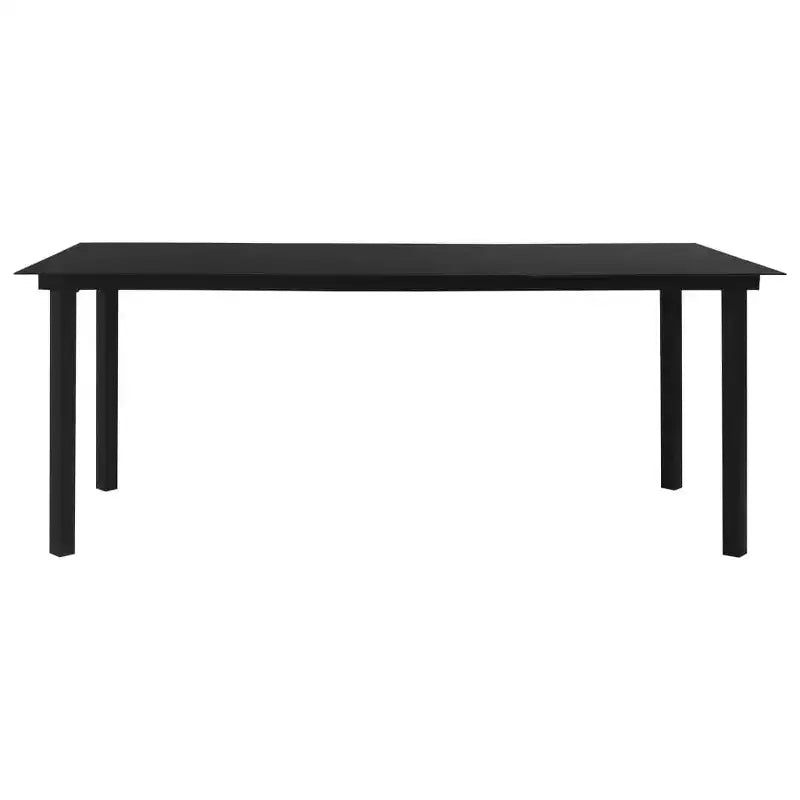 vidaXL Set da pranzo nero in vetro con molti posti a sedere, grande set da pranzo da giardino