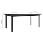 vidaXL Set da pranzo nero in vetro con molti posti a sedere, grande set da pranzo da giardino
