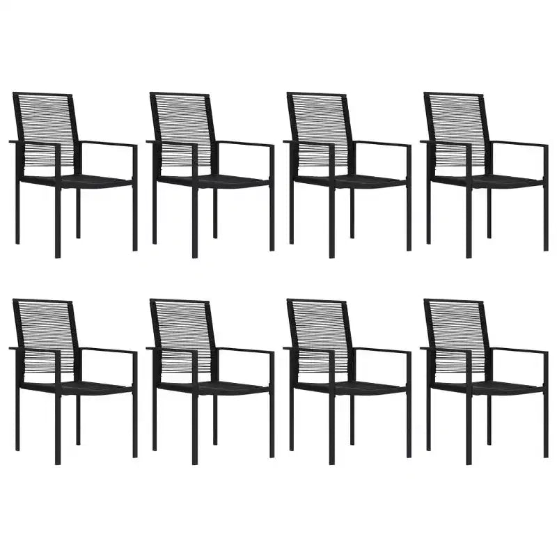 vidaXL Set da pranzo nero in vetro con molti posti a sedere, grande set da pranzo da giardino