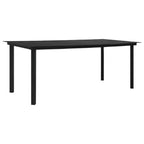 vidaXL Set da pranzo nero in vetro con molti posti a sedere, grande set da pranzo da giardino