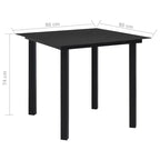 vidaXL Ensemble de salle à manger en verre noir moyen et durable pour le jardin