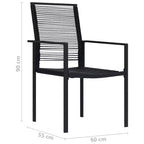 vidaXL Ensemble de salle à manger en verre noir moyen et durable pour le jardin