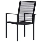 vidaXL Ensemble de salle à manger en verre noir moyen et durable pour le jardin