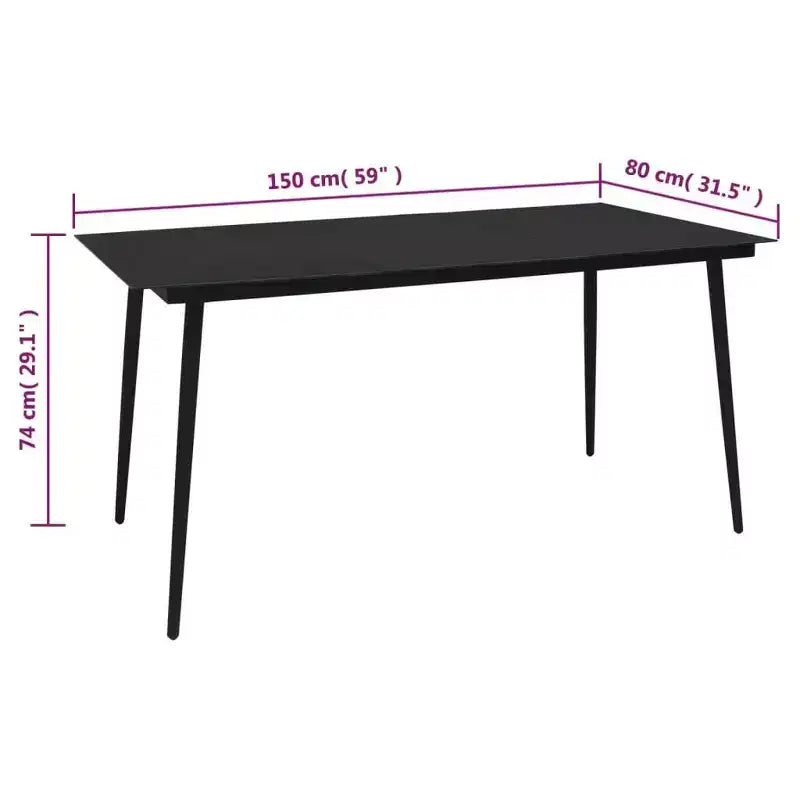 vidaXL Set da pranzo da giardino in polyrattan nero medie dimensioni resistente