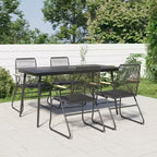 vidaXL Set da pranzo da giardino in polyrattan nero medie dimensioni resistente