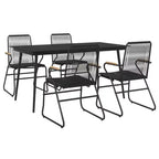 vidaXL Set da pranzo da giardino in polyrattan nero medie dimensioni resistente