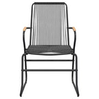 vidaXL Set da pranzo da giardino in polyrattan nero medie dimensioni resistente