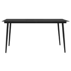 vidaXL Set da pranzo da giardino in polyrattan nero medie dimensioni resistente
