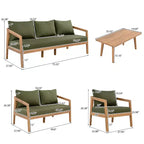 Christopher Knight Home Sunny Salon de jardin moderne 5 pièces en acacia avec table rectangulaire à lattes et 7 places