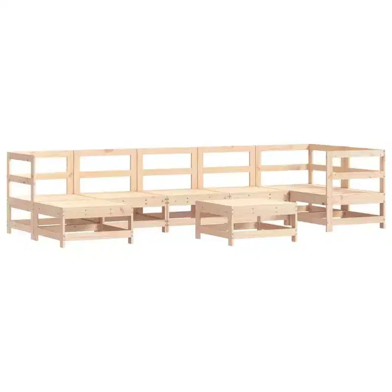 vidaXL Set Divani da Giardino Beige, Legno Naturale