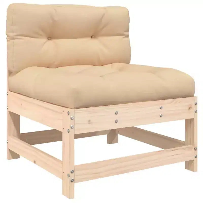 vidaXL Set Divani da Giardino Beige, Legno Naturale