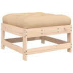 vidaXL Set Divani da Giardino Beige, Legno Naturale