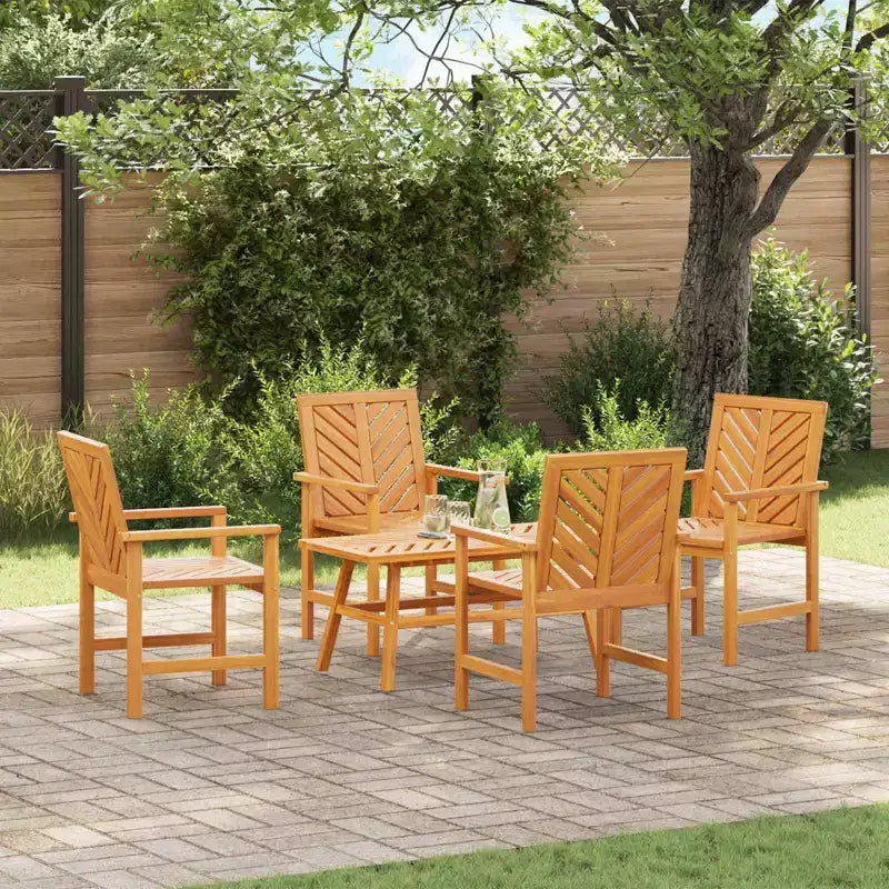 vidaXL Set Divano da Giardino 5 pz Marrone Legno Massello di Acacia