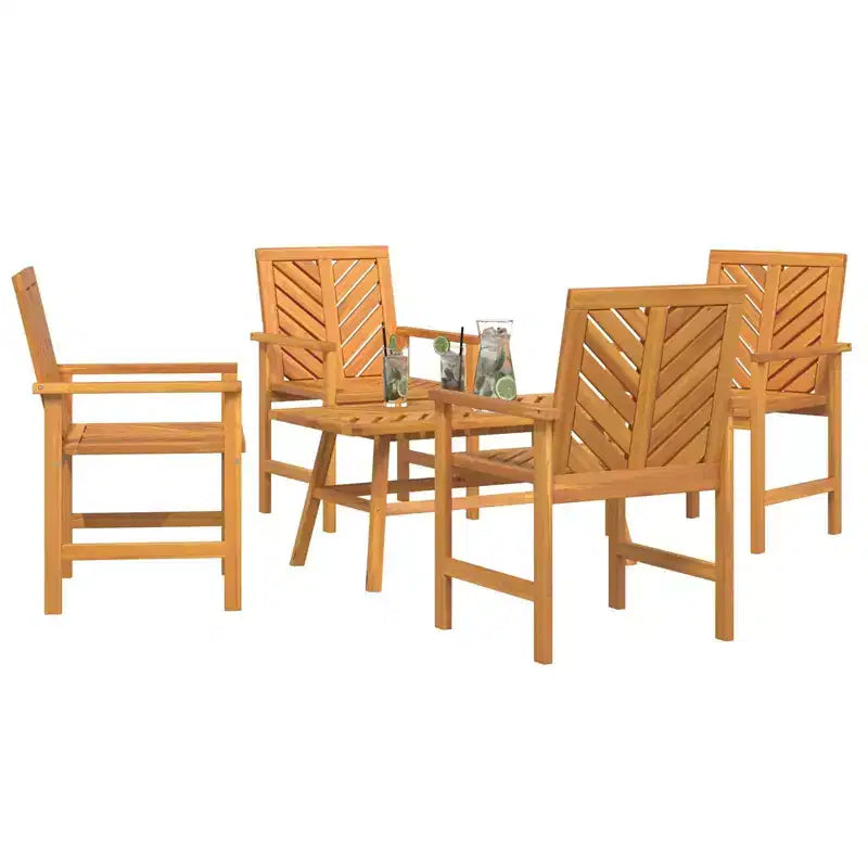 vidaXL Set Divano da Giardino 5 pz Marrone Legno Massello di Acacia