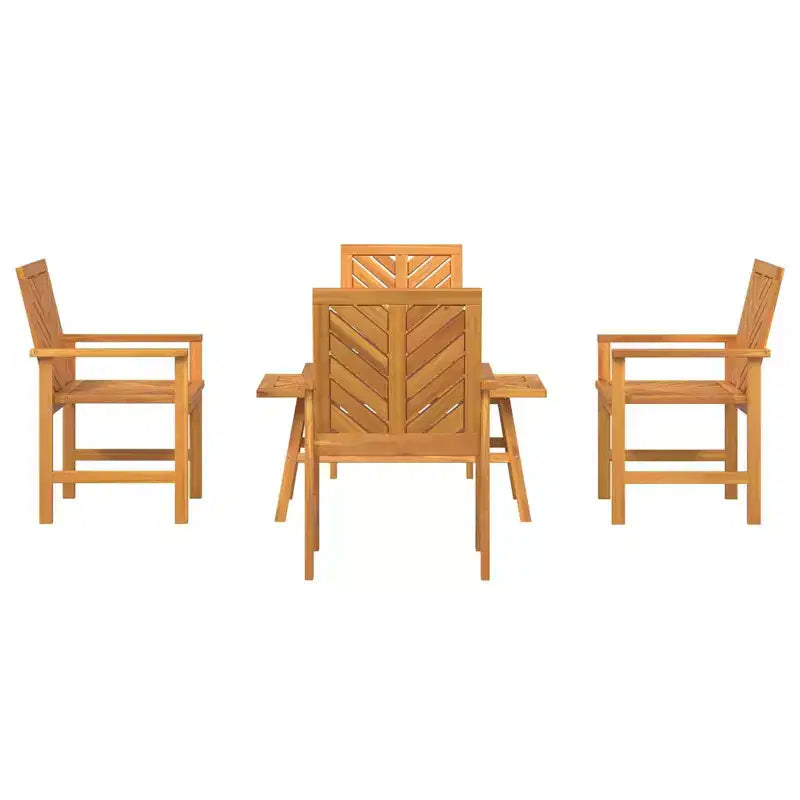 vidaXL Set Divano da Giardino 5 pz Marrone Legno Massello di Acacia