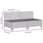 vidaXL Set lounge da giardino in rattan PE grigio, acciaio verniciato a polvere grande