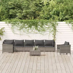vidaXL Set lounge da giardino in rattan PE grigio, acciaio verniciato a polvere grande