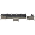 vidaXL Set lounge da giardino in rattan PE grigio, acciaio verniciato a polvere grande