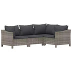 vidaXL Set lounge da giardino in rattan PE grigio, acciaio verniciato a polvere grande