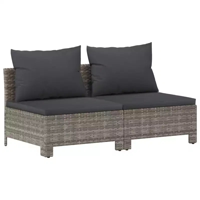 vidaXL Set lounge da giardino in rattan PE grigio, acciaio verniciato a polvere grande