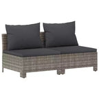 vidaXL Set lounge da giardino in rattan PE grigio, acciaio verniciato a polvere grande