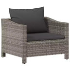 vidaXL Set lounge da giardino in rattan PE grigio, acciaio verniciato a polvere grande