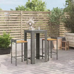 vidaXL Salon de jardin bar en résine tressée, ensemble de bar durable de taille moyenne