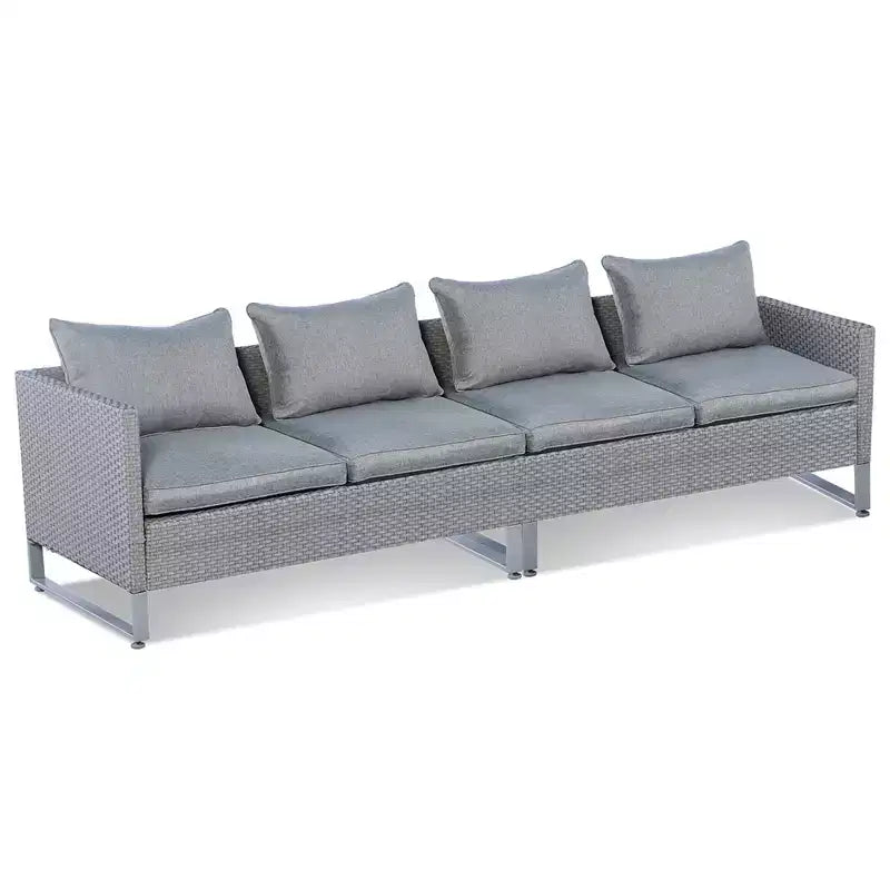 Costway Set Divano Sezionale da Esterno a 2 Pezzi, con Cuscini, per Giardino, Grigio