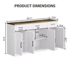 Credenza Buffet Contenitore con Cassetti, Mobile da Caffè Grande in Legno da 140 cm con Ripiani e Ante per Cucina Sala da Pranzo Soggiorno