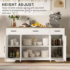 Credenza Buffet Contenitore con Cassetti, Mobile da Caffè Grande in Legno da 140 cm con Ripiani e Ante per Cucina Sala da Pranzo Soggiorno