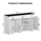 Credenza Buffet Contenitore con Cassetti, Mobile da Caffè Grande in Legno da 140 cm con Ripiani e Ante per Cucina Sala da Pranzo Soggiorno