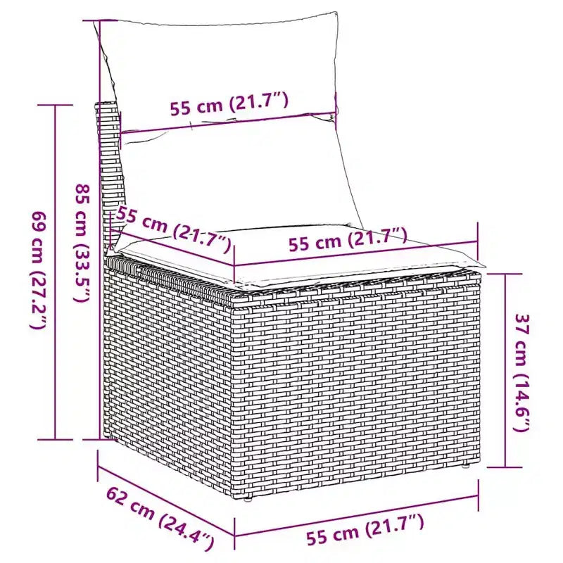 vidaXL Salotto da Giardino in Rattan PE Grande Materiali Resistenti ai Raggi UV