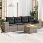 vidaXL Salotto da giardino in polyrattan, 5 pz., componibile