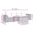 vidaXL Salotto da giardino in polyrattan, 5 pz., componibile