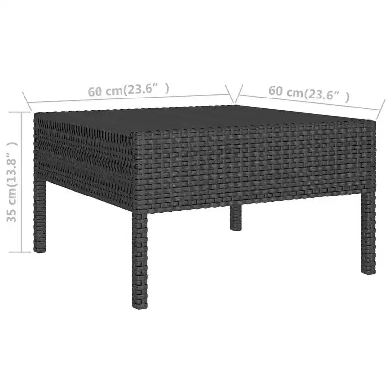 vidaXL Salon de jardin noir en résine tressée modulaire