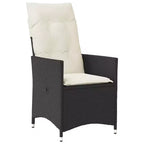 vidaXL Set da pranzo da giardino, nero, bianco crema