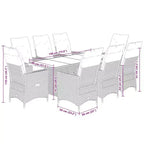 vidaXL Set da pranzo da giardino, nero, bianco crema
