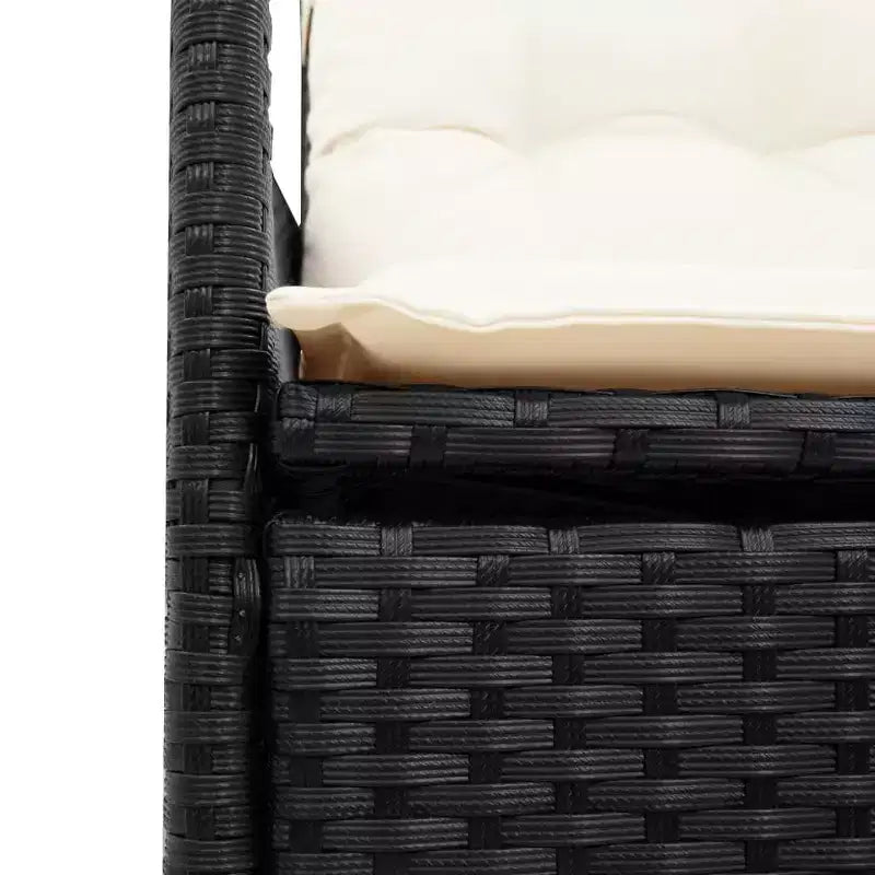vidaXL Set da pranzo da giardino, nero, bianco crema