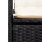vidaXL Set da pranzo da giardino, nero, bianco crema