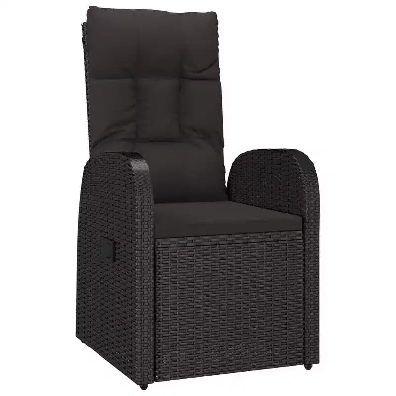 vidaXL Set da pranzo da giardino 9 pz in polyrattan nero