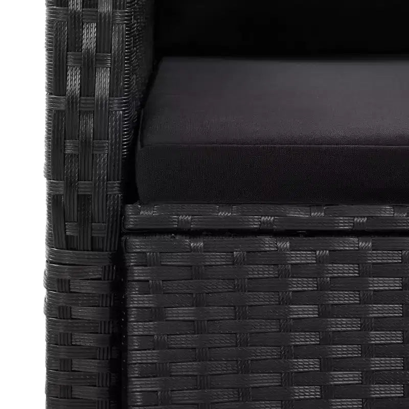 vidaXL Set da pranzo da giardino 9 pz in polyrattan nero