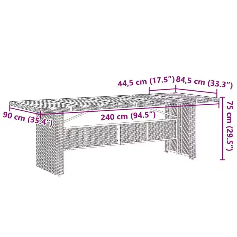 vidaXL Set da pranzo da giardino 9 pz in polyrattan nero