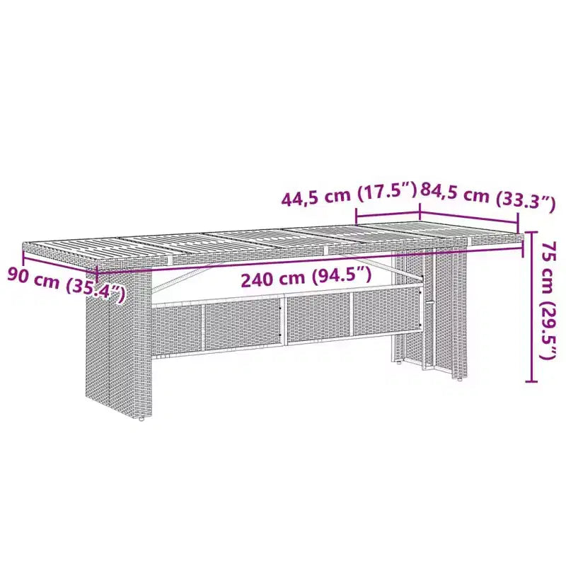 vidaXL Set da pranzo da giardino 10 posti in rattan PE nero Braccioli regolabili