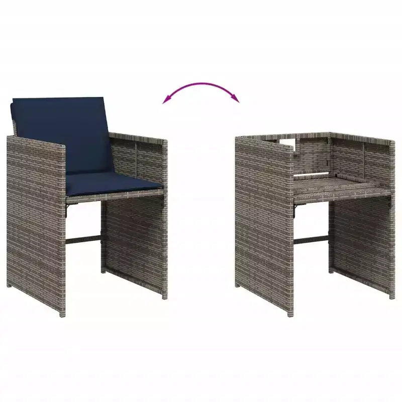 vidaXL Set da pranzo da esterno Set di 14 grigio, blu scuro