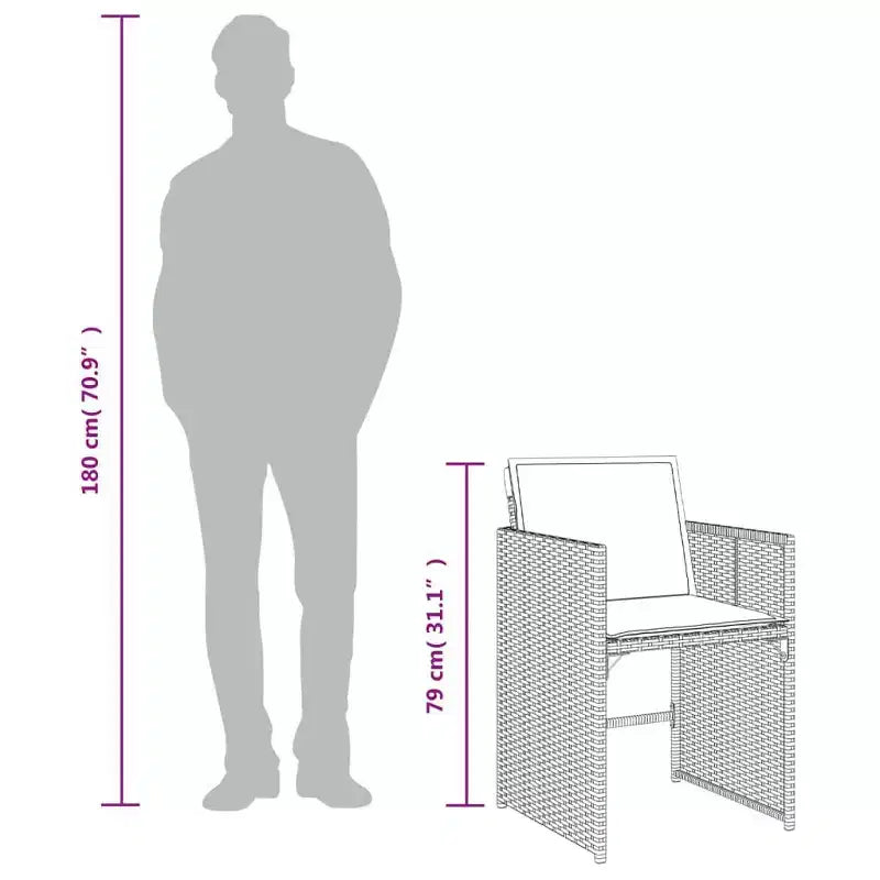 vidaXL Set da pranzo da esterno Set di 14 grigio, blu scuro